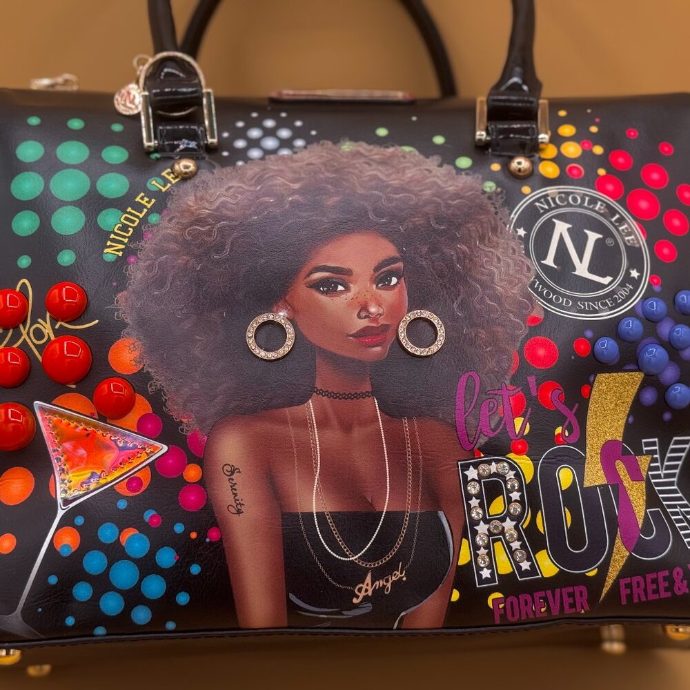 🎨 Authentic Nicole Lee "Let’s Rock" Bag – Bold, Black, & Brilliantly You!